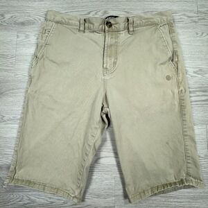 Element Men's Chino Shorts Khaki Tan Size 32 Skateboarding Stretch Cotton Casual